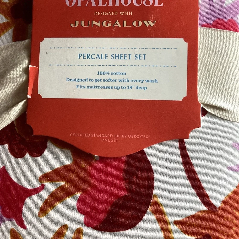 NEW Opalhouse Jungalow NATALIA QUEEN Cotton Percale Sheet Set Multicolor Floral